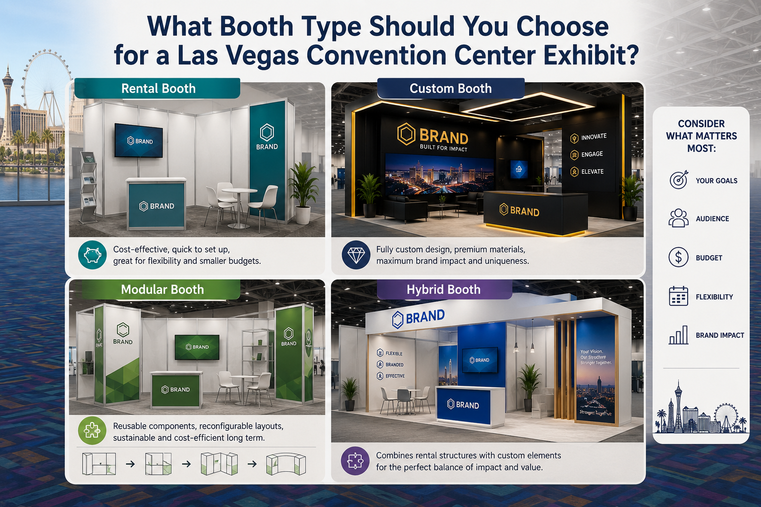 Las Vegas Convention Center booth planning for rental custom and modular exhibits